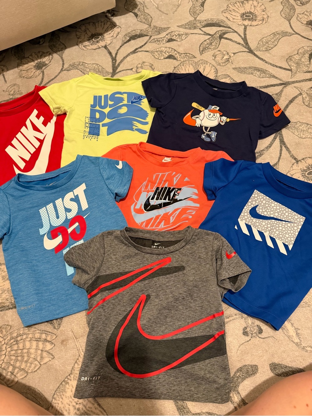 Nike Kids Short Sleeve Tee Bundle - Red, Yellow, Navy, Orange, Blue, Gray